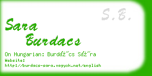 sara burdacs business card